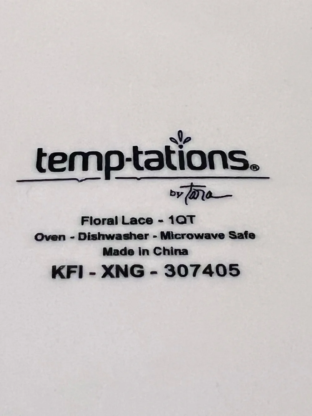 Temp-tations Floral Lace Green 1 Qt Covered Casserole Baker w Lid & Box